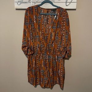 Forever 21 - rust / teal aztec western romper